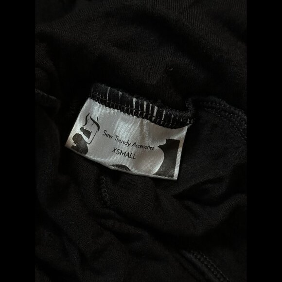 Sew Trendy Maternity Gown XS Womens Black Maxi Chiffon Knit Long Sleeve - Picture 6 of 7